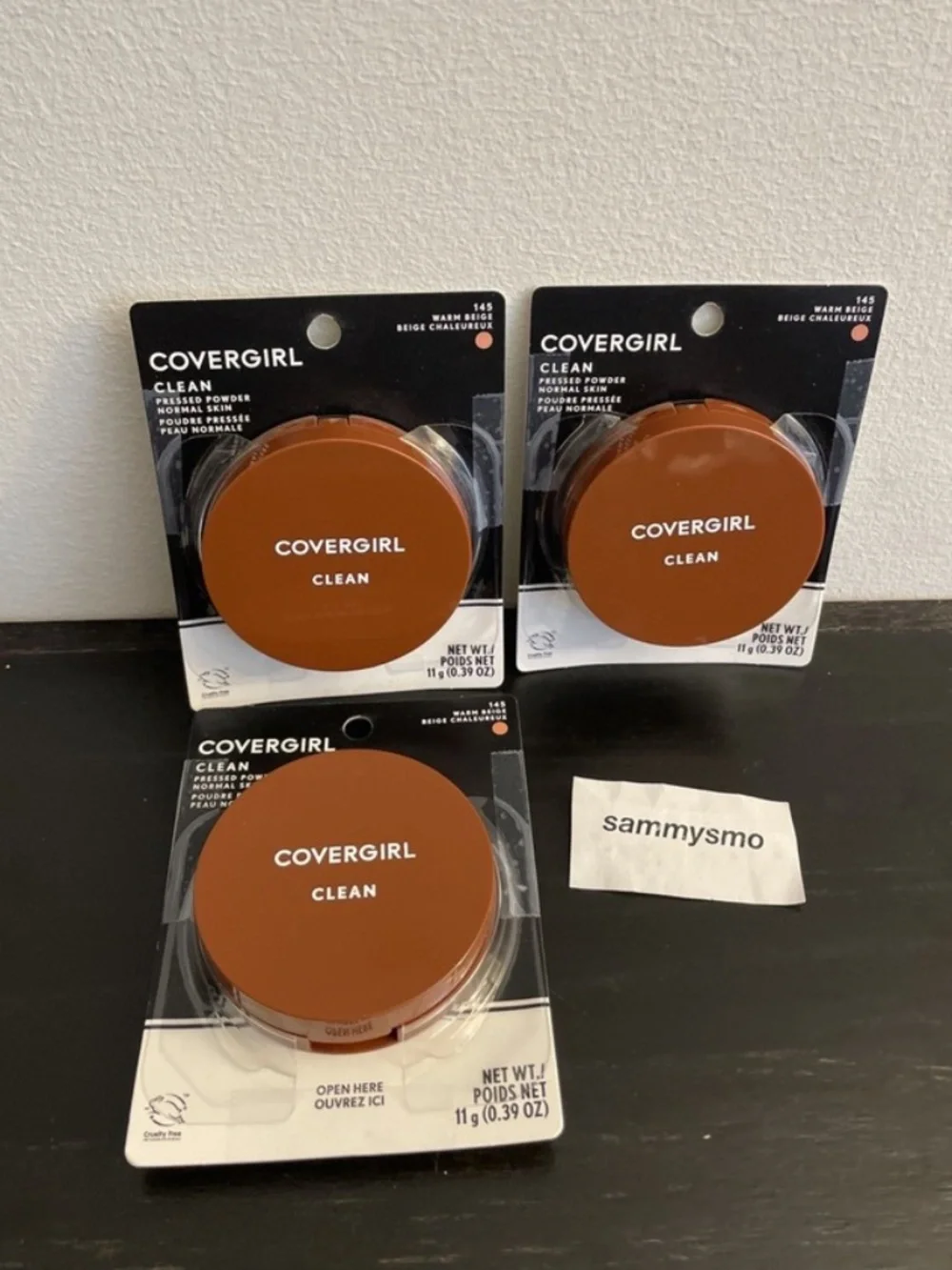 Covergirl Clean Pressed Powder 145 Warm Beige, Original Talc, x3 READ DESCRIPT